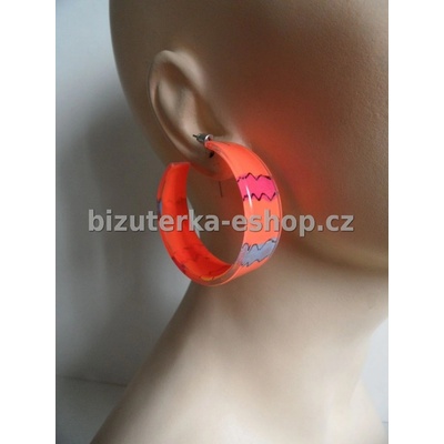 Bizuterka-eshop.cz kruhy široké 03875 oranžové