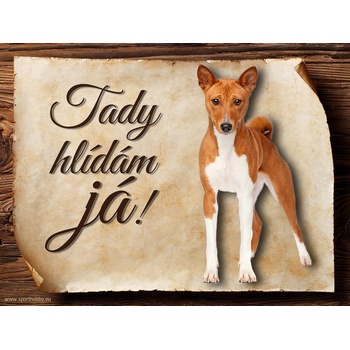 Sport hobby Cedulka Basenji Tady hlídám já CP113 15 x 11 cm