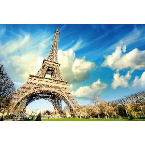 DIMEX ART Флизелинов фототапет айфеловата кула в слънчев ден 375 x 250 см
