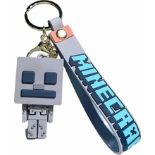 Prívesok na kľúče Minecraft Skeleton s pútkom a karabínou