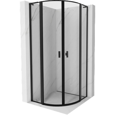 Mist L полукръгла душ кабина, 100 x 100 cm, черна рамка, черна - 8A32L-100-100-70-70 (8A32L-100-100-70-70)