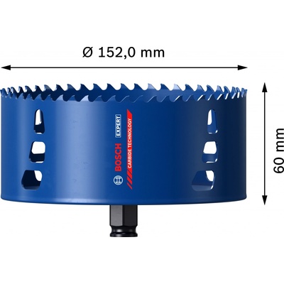 Vrtací korunka - děrovka na tvrdé materiály Bosch EXPERT Tough Material - 152x60mm (2608900444)