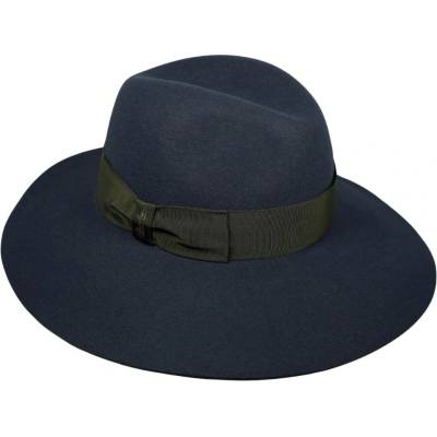 Borsalino dámský klobouk s zelenou stuhou široká krempa modrý