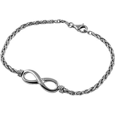 Šperky eshop stříbrný tmavě šedé barvy lesklý symbol INFINITY SP02.29