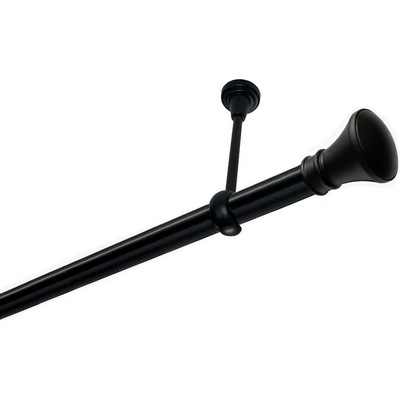OK-GarnýžeCZ Garnýž kovová jednořadá 25mm Koloseo černá 230 cm do stropu / na tunýlek - bez kroužků