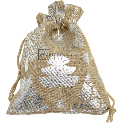 Šperky4U Vánoční látkový sáček 68 x 95 mm KR1037-SI