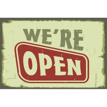 Ceduľa We Are Open