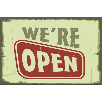 Ceduľa We Are Open