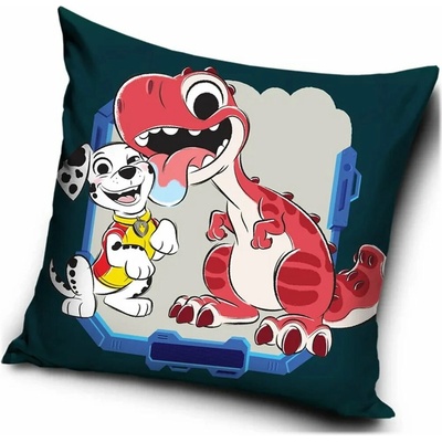 Carbotex Velúrový vankúš Labková patrola: Dinosaurí film Paw Patrol: The Dino Movie – motív Kamarát dinosaurus 40x40