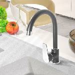 INVENA Кухненски смесител Invena Dokos с едноръкохватков механизъм, графит-хром (BZ-19-005-V)