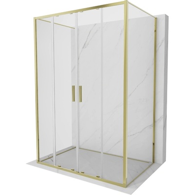 Mexen Exo-3S душ кабина 3-стенна плъзгаща се 130 x 95 см, прозрачна, златна (8152-130-095-50-00-3S)
