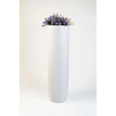 Vysoký kvetináč SOLERIO, sklolaminát, výška 120 cm, biely mat, outlet