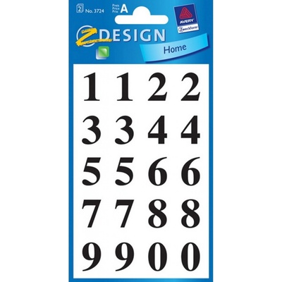 AVERY Z-DESIGN Čísla z černé transparentní fólie, velká - 3724 - DOPRODEJ