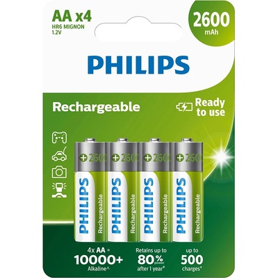 Philips Батерия philips multilife aa 4-blister nimh 2600 r6b4b260/10 (r6b4b260/10)