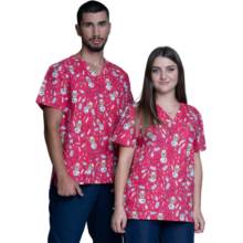 Unity Medical RED BEAR Unisex zdravotnícka tunika červená