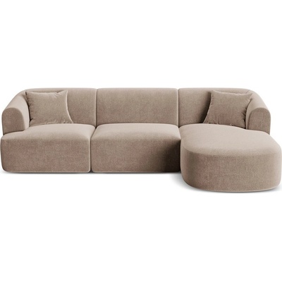 Cosmopolitan Design Светлокафяв кадифен ъглов диван (десен ъгъл) Campi - Cosmopolitan Design (COS_RC_L_120_F1_CAMPI2)