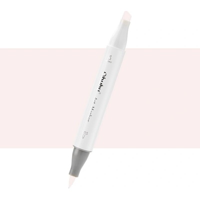 Lihová fixa OHUHU oboustranná Brush & Chisel, Pale Fruit Pink (E010)