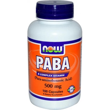 NOW НАУ ФУДС ПАРААМИНОБЕНЗОЕНА КИСЕЛИНА КАПС. 500 МГ. * 100 / now paba (para-aminobenzoic acid) 500mg, 100 caps