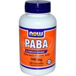 NOW НАУ ФУДС ПАРААМИНОБЕНЗОЕНА КИСЕЛИНА КАПС. 500 МГ. * 100 / now paba (para-aminobenzoic acid) 500mg, 100 caps