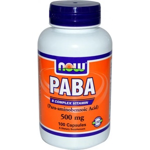 NOW НАУ ФУДС ПАРААМИНОБЕНЗОЕНА КИСЕЛИНА КАПС. 500 МГ. * 100 / now paba (para-aminobenzoic acid) 500mg, 100 caps
