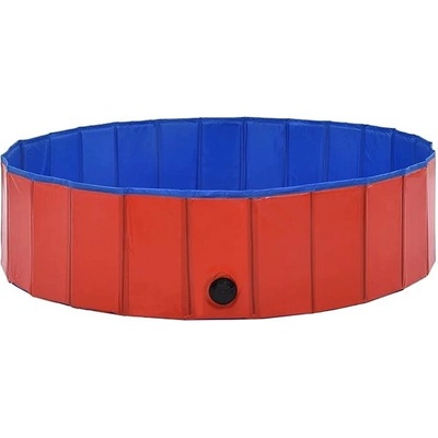 shumee Skladací bazén pre psov PVC červený 120 x 30 cm
