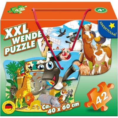 M.I.C. Oboustranné Zvířátka ze statku a ze ZOO XXL 42 dielov