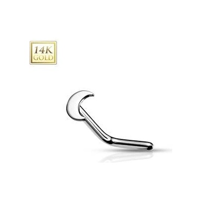 Šperky4U zahnutý zlatý piercing do nosu měsíček ZL01222-WG
