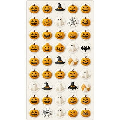 Sugar Stamp Pusinky předtištěné předlohy Halloween Předtištěný arch č.2 Dýně 1, pr 2 cm
