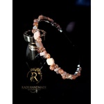Radi handmade Диадема с оранжеви мидички и лунен камък (259)