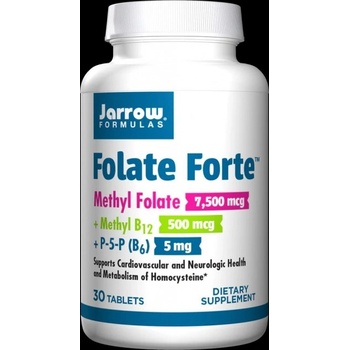 Jarrow Formulas Folate Forte | Methyl Folate + Methylcobalamin B12 + P-5-P [30 Таблетки]