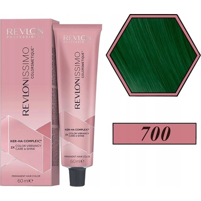 Revlon Revlonissimo Colorsmetique Satin Effect Permanent Hair Color barva na vlasy 700 Green 60 ml