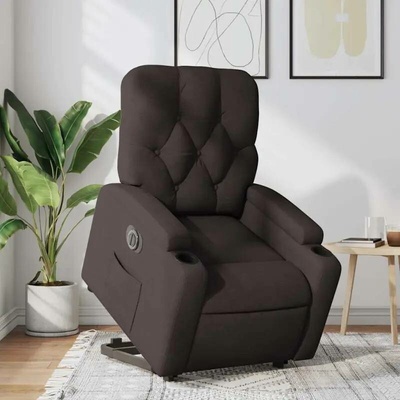 vidaXL 11461.3204739 Elektrické zvedací polohovací tmavě hnědé textil