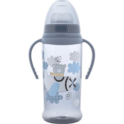 Lorelli Бебешко шише с мек накрайник Lorelli My Friend - 350 ml, Cameo Blue (10200640004)