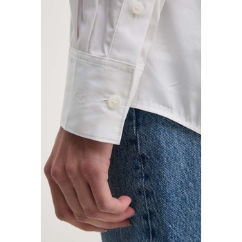 Calvin Klein Памучна риза Calvin Klein дамска в бяло със стандартна кройка с класическа яка K20K207670 (K20K207670)