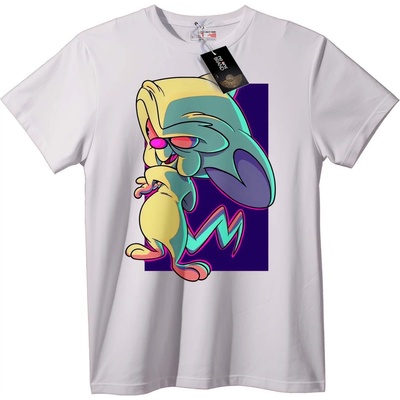 NOONEBRAND Тениска Неонов Анимационен Заек - 2XL, White