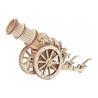 Robotime 3D drevené mechanické puzzle Obliehací kanón 158 ks
