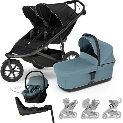 THULE 4v1 Urban Glide 3 Double Black s autosedačkou Maple Mid Blue základna příslušenství 2025