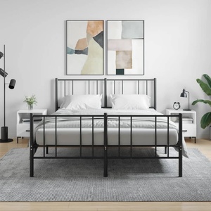vidaXL Нощни шкафчета, 2 бр, бял гланц, 40x35x47, 5 см, инженерно дърво (827441)
