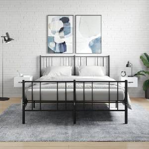 vidaXL Нощни шкафчета за стенен монтаж, 2 бр, бели, 35x35x20 см (829805)