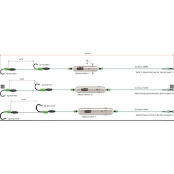 DAM MADCAT Naväzec Adjusta Profi River Rig Worm & Squid M
