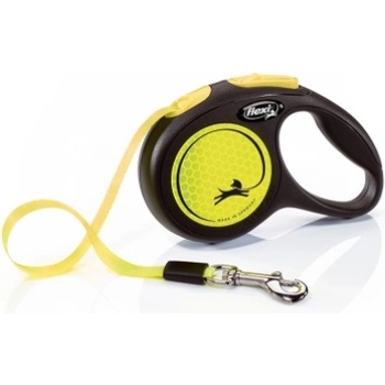 Image 1 of flexi NEON Medium - Светлоотразителен автоматичен повод за кучета , 5 метра лента за кучета до 25 кг