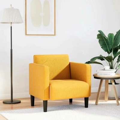 vidaXL 4100521 Rozkládací s područkami světle žluté 54 cm manšestr