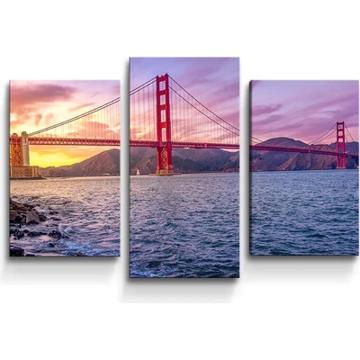 Sablio Obraz - 3-dílný Golden Gate 5 - 75x50 cm