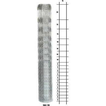 Lesnické pletivo uzlové - výška 150 cm, drát 1,6/2,0 mm, 10 drátů