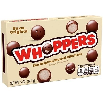Whoppers sladové kuličky s polevou z mléčné čokolády 141 g