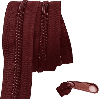 Zip spirálový bordo 5 mm metráž
