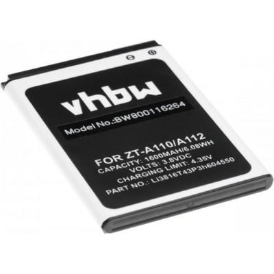 VHBW Батерия за ZTE Blade A110 / A112 / A410, 1600 mAh (800116264)