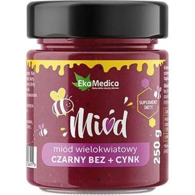 EkaMedica Пчелен мед с черен бъз и цинк, 250 g, EkaMedica (520641 EK)