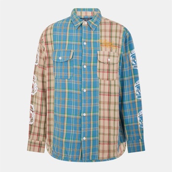 Billionaire boys club Риза с дълъг ръкав BILLIONAIRE BOYS CLUB Men's Panelled Long Sleeve Patterned Shirt - Multi Check