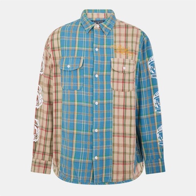 Billionaire boys club Риза с дълъг ръкав BILLIONAIRE BOYS CLUB Men's Panelled Long Sleeve Patterned Shirt - Multi Check